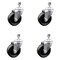 Service Caster 4 Inch SS Phenolic Wheel Swivel 3/8 Inch Threaded Stem Caster Set SCC-SSTS20S414-PHS-381615-4 - alternate 1